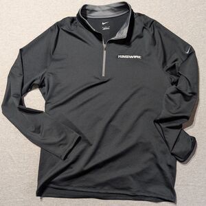 Nike Mens Large Black Warm-Up Jacket 1/4 Zip Stretch Banded Collar Long Sleeve